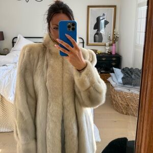 Vintage mink with fox  Fur Coat